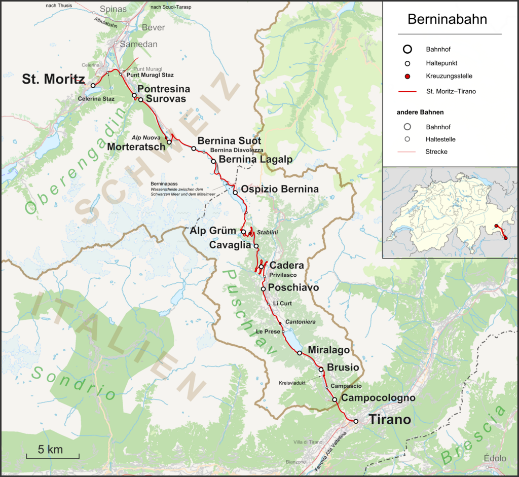 The Bernina express route